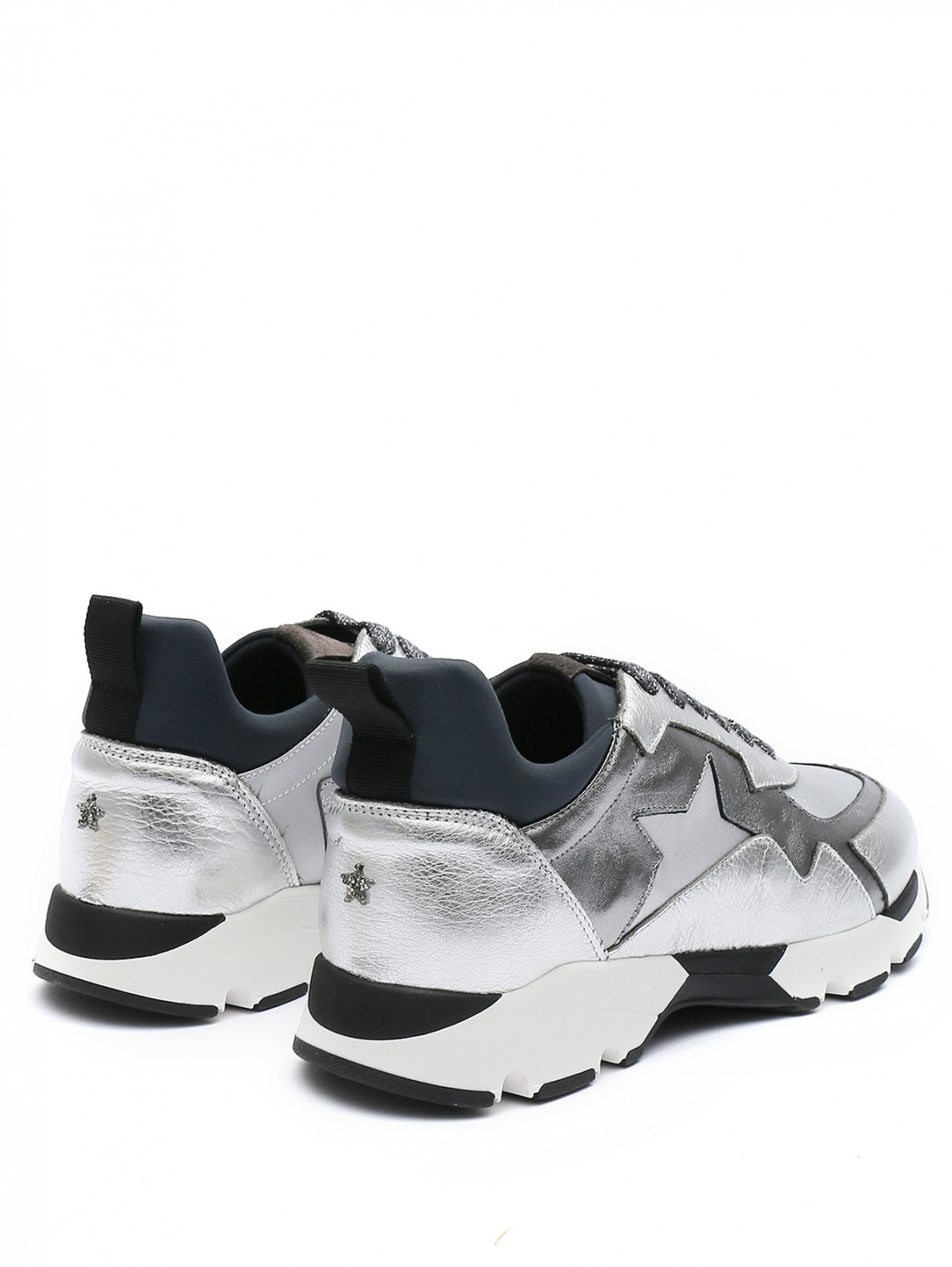 Комбинированные кроссовки на шнурках Lorena Antoniazzi  –  Обтравка2  – Цвет:  Серый