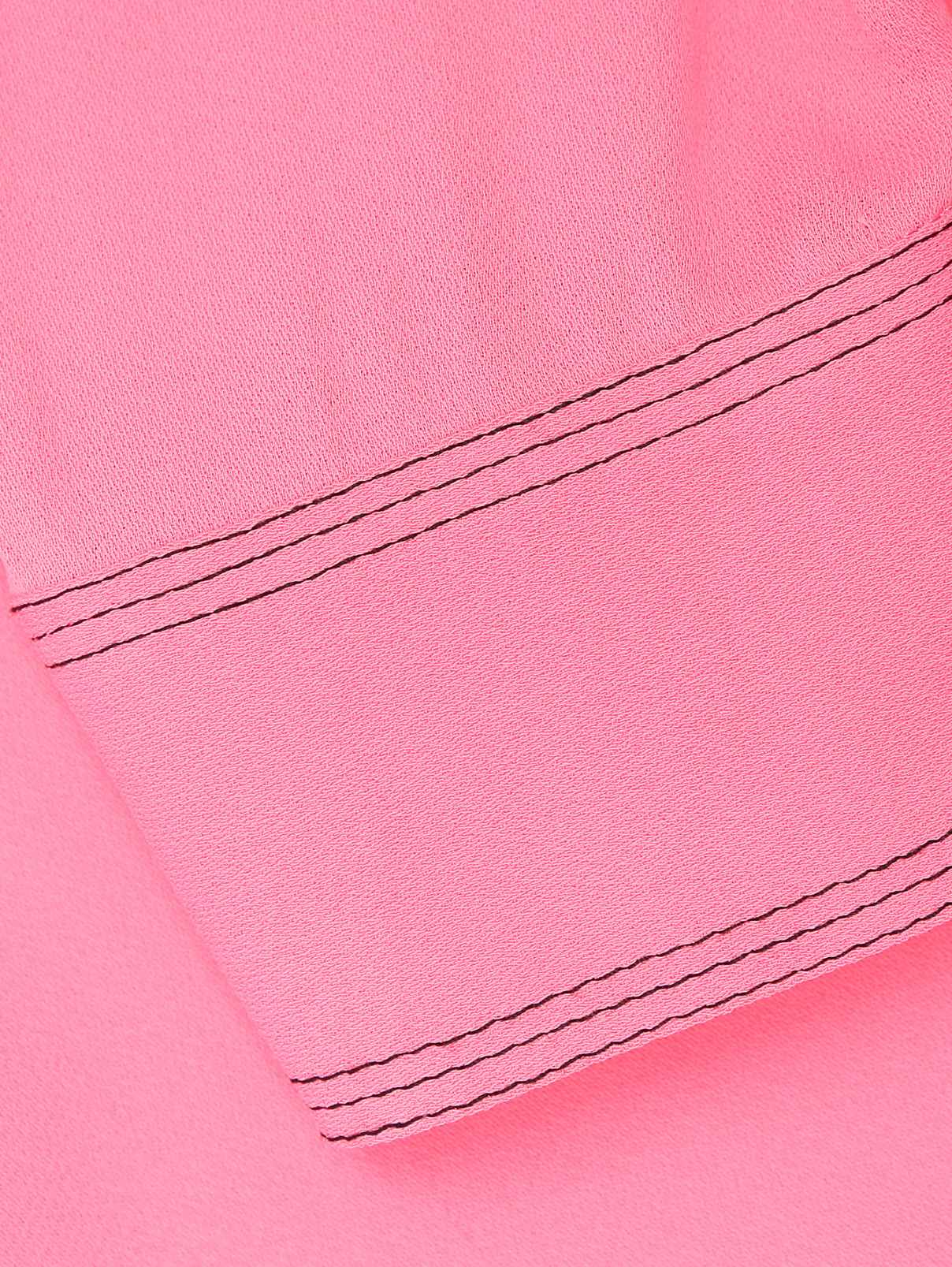 Блуза с контрастной отстрочкой By Malene Birger  –  Деталь1  – Цвет:  Розовый