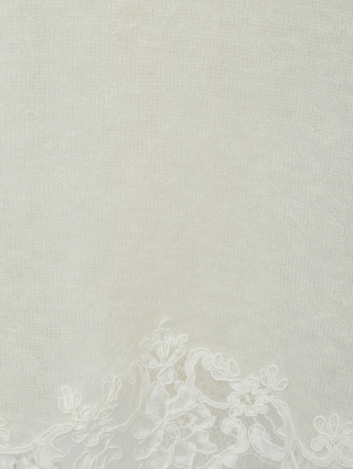 Джемпер с плиссированной вставкой и отделкой из кружева Ermanno Scervino  –  Деталь1  – Цвет:  Белый