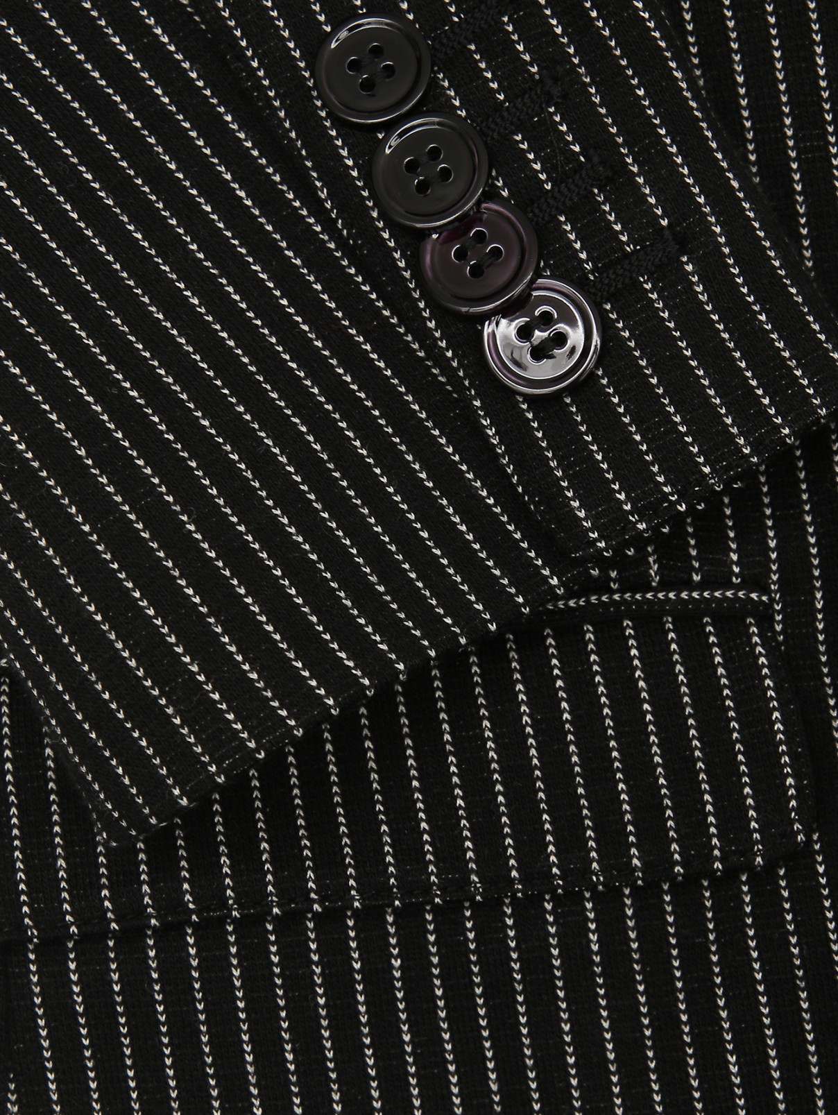 Пиджак трикотажный в полоску Dolce & Gabbana  –  Деталь  – Цвет:  Черный