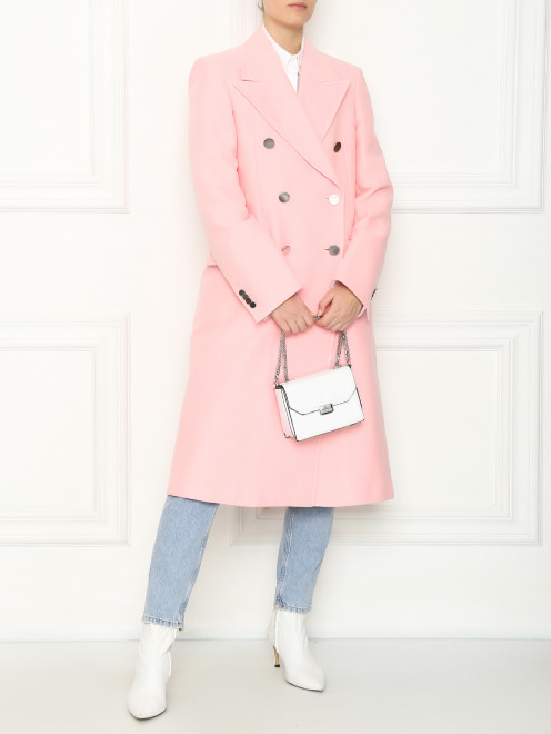 Двубортное пальто из хлопка Calvin Klein 205W39NYC - МодельОбщийВид