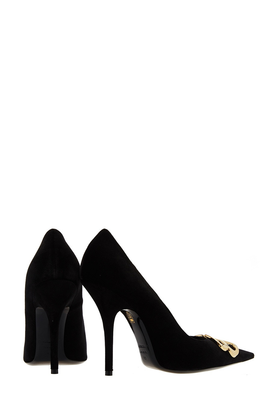 Туфли из бархата с металлической фурнитурой Balenciaga  –  531308 Туфли Модель Верх-Низ1  – Цвет:  Черный