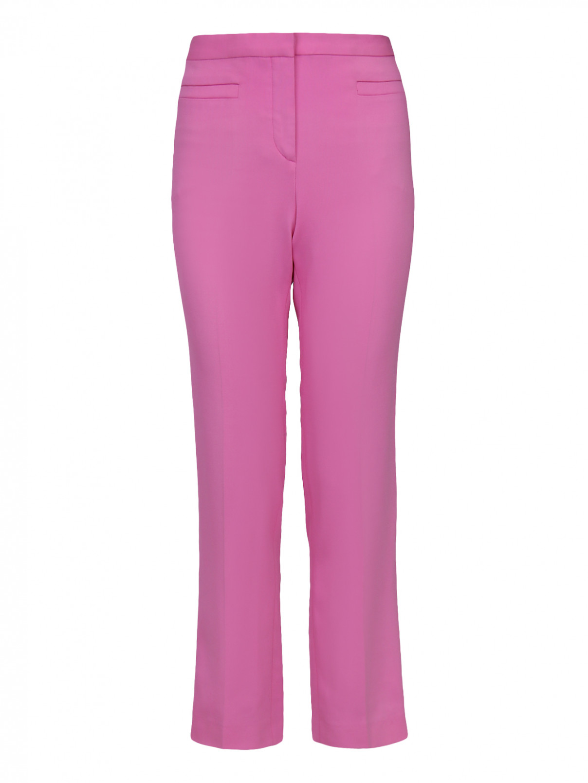 Укороченные брюки прямого кроя из вискозы Versace 1969  –  Общий вид  – Цвет:  Розовый