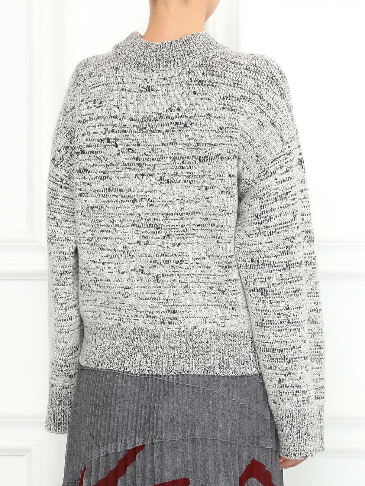 Джемпер из смешанной шерсти свободного кроя DKNY  –  Модель Верх-Низ1  – Цвет:  Серый