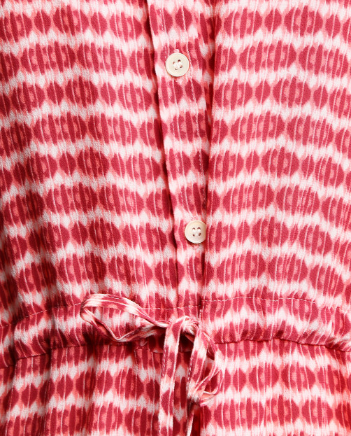 Шелковое платье-рубашка с завязкой на поясе Hartford - Деталь