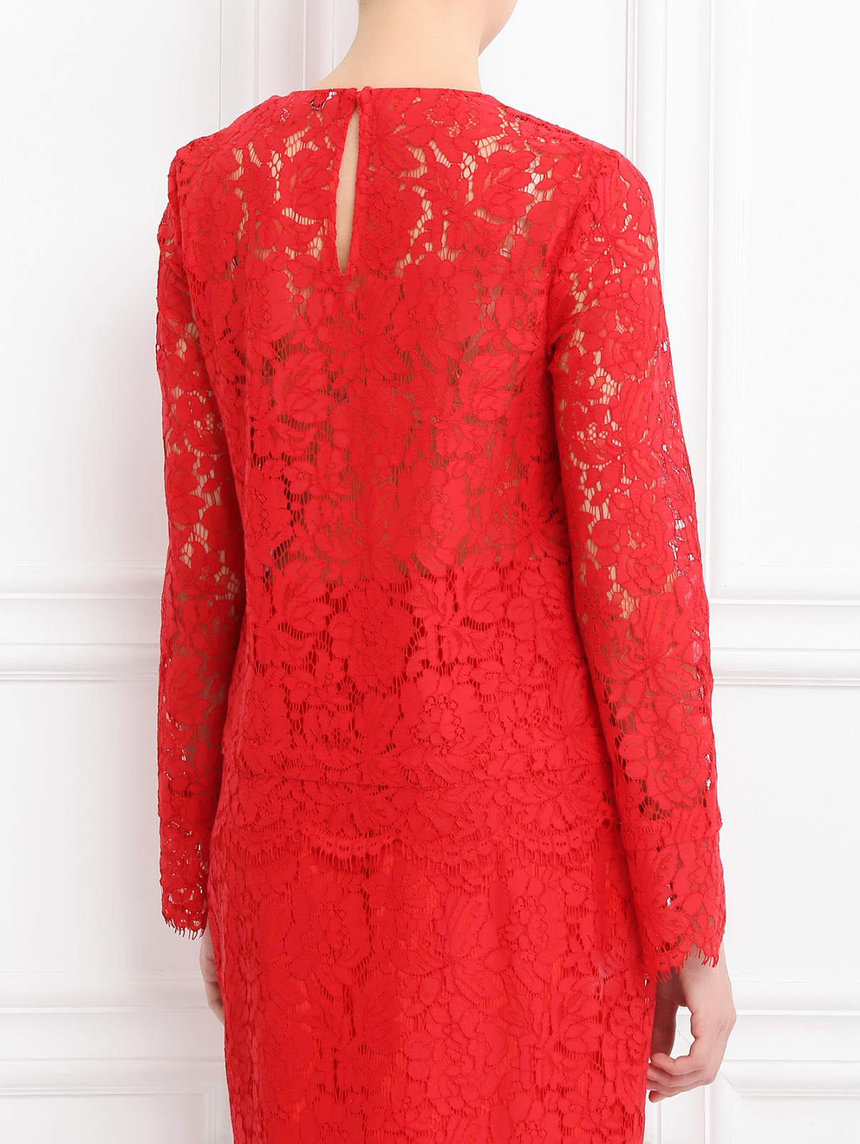 Блуза с кружевным узором Diane von Furstenberg  –  Модель Верх-Низ1  – Цвет:  Красный