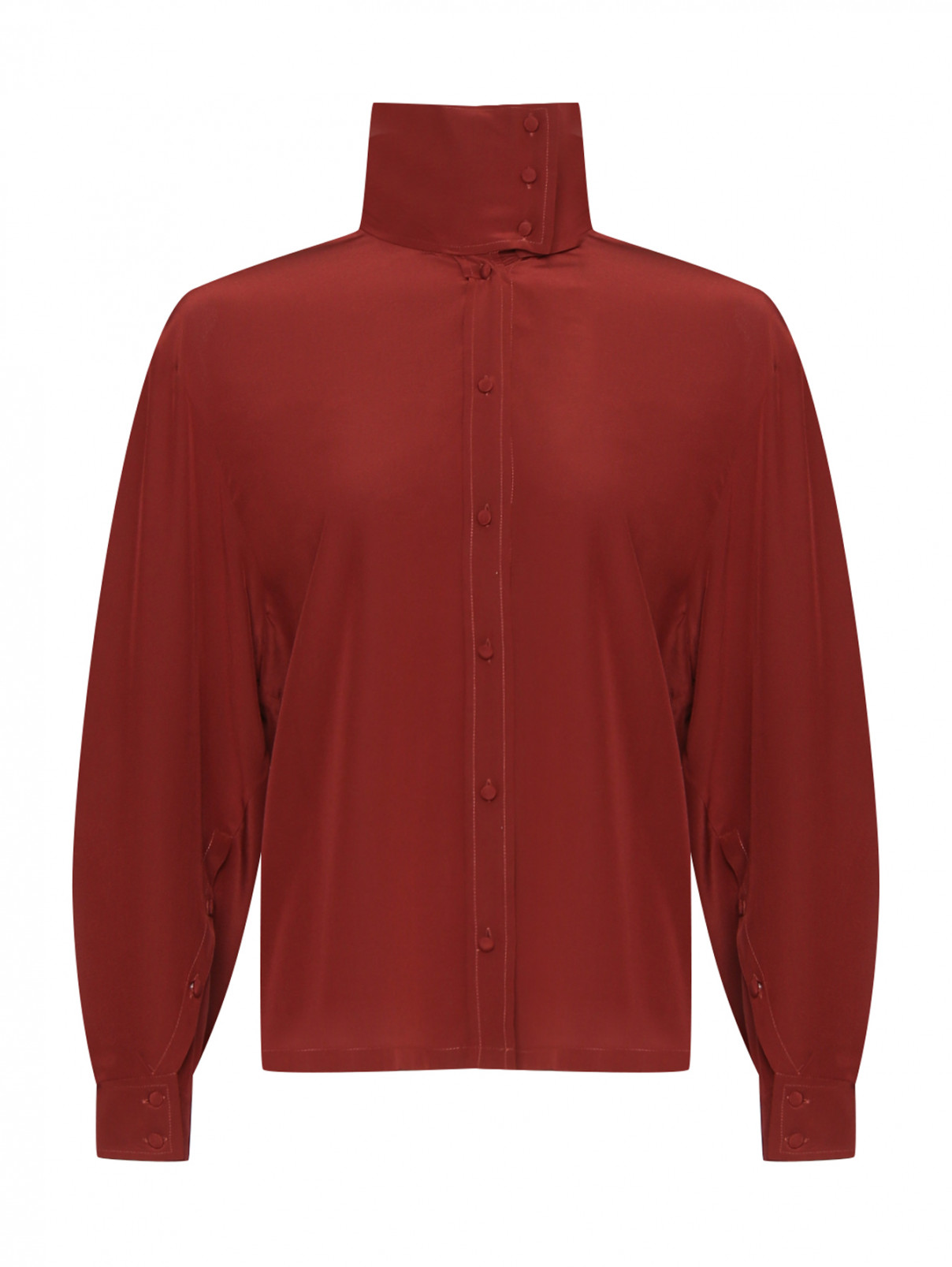Блуза из шелка с объемными рукавами Iro  –  Общий вид  – Цвет:  Красный