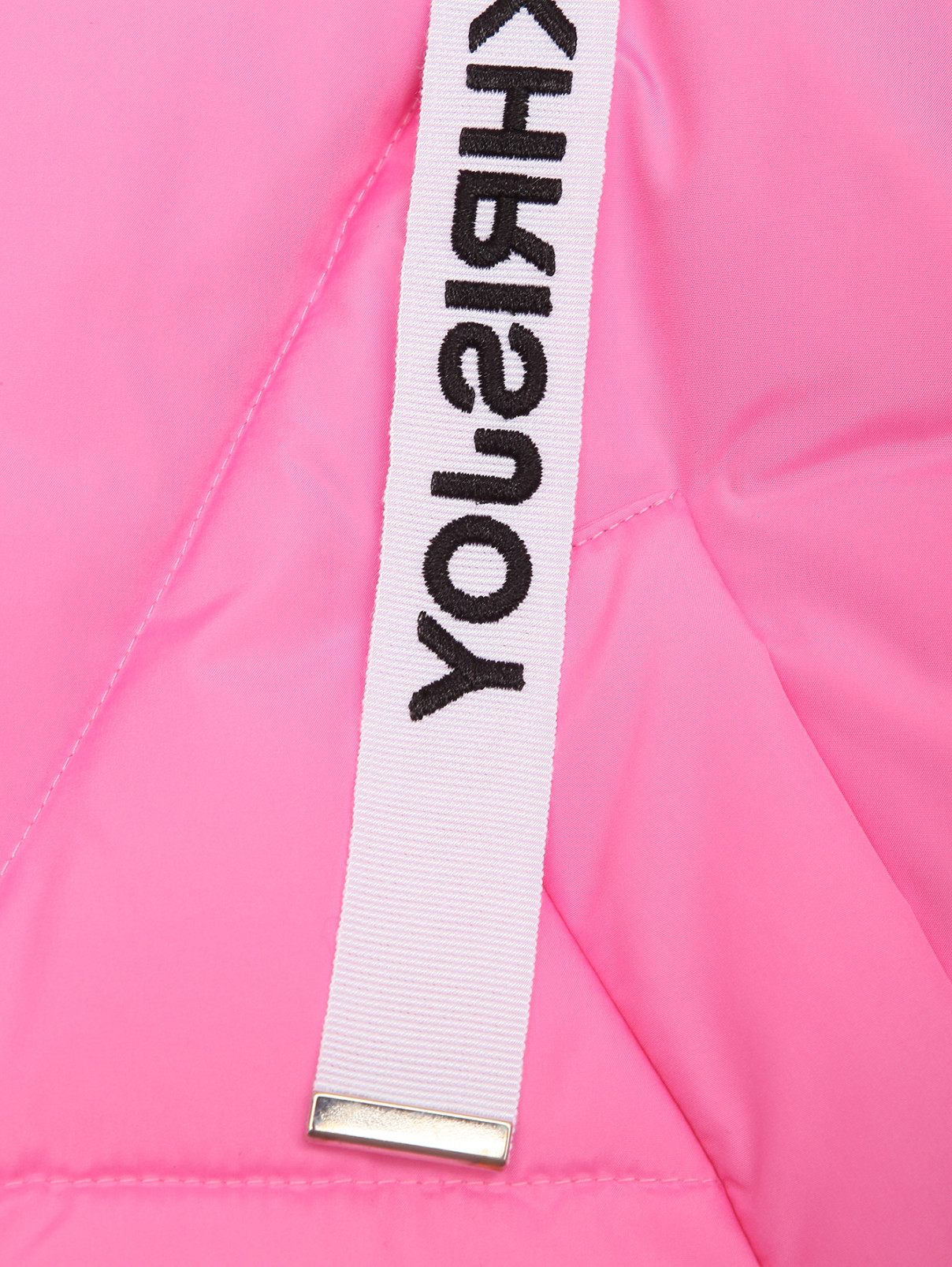 Стеганый пуховик на молнии с капюшоном Khrisjoy  –  Деталь  – Цвет:  Розовый