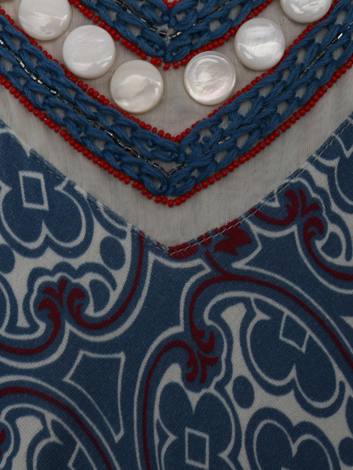 Платье c узором и декоративной отделкой Valery  –  Деталь  – Цвет:  Узор