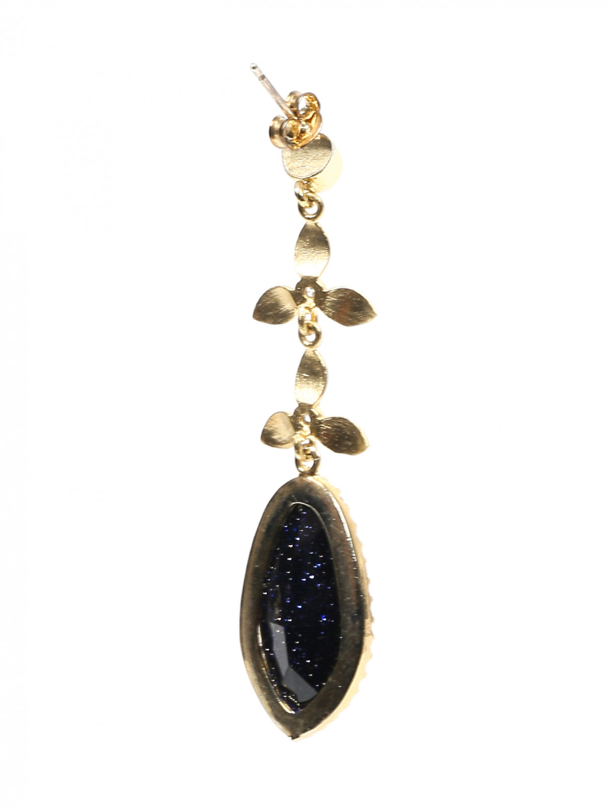 Серьги с камнем декорированные кристаллами Boonpa  –  Обтравка2  – Цвет:  Золотой