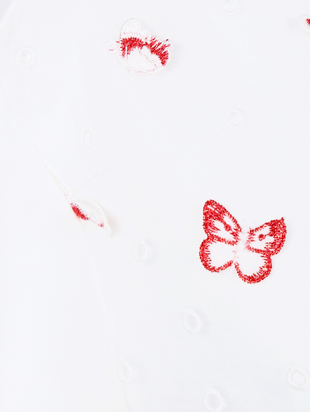 Топ из хлопка с аппликацией и вышивкой Giamba  –  Деталь  – Цвет:  Белый