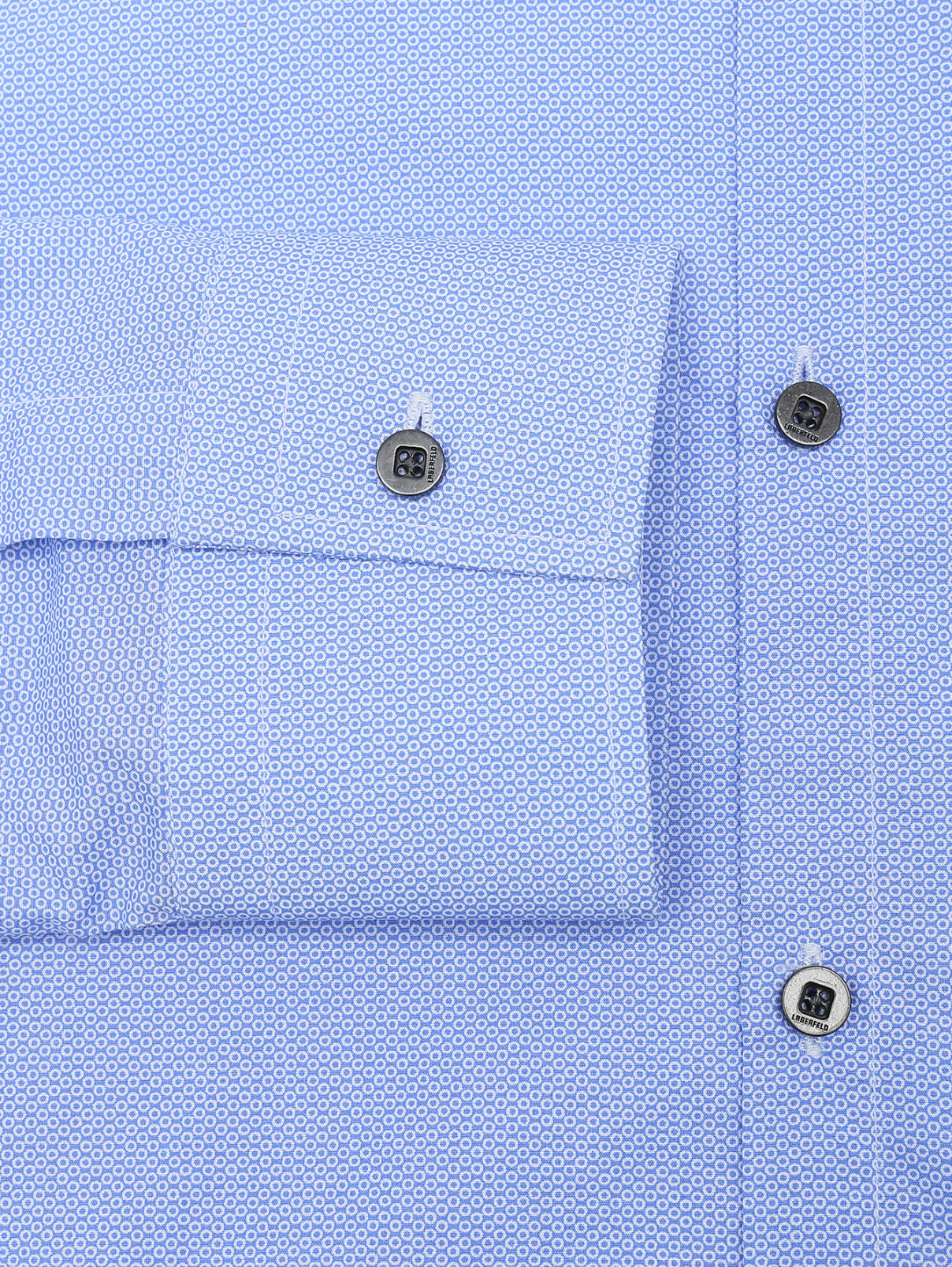 Рубашка из хлопка с узором Lagerfeld  –  Деталь1  – Цвет:  Синий
