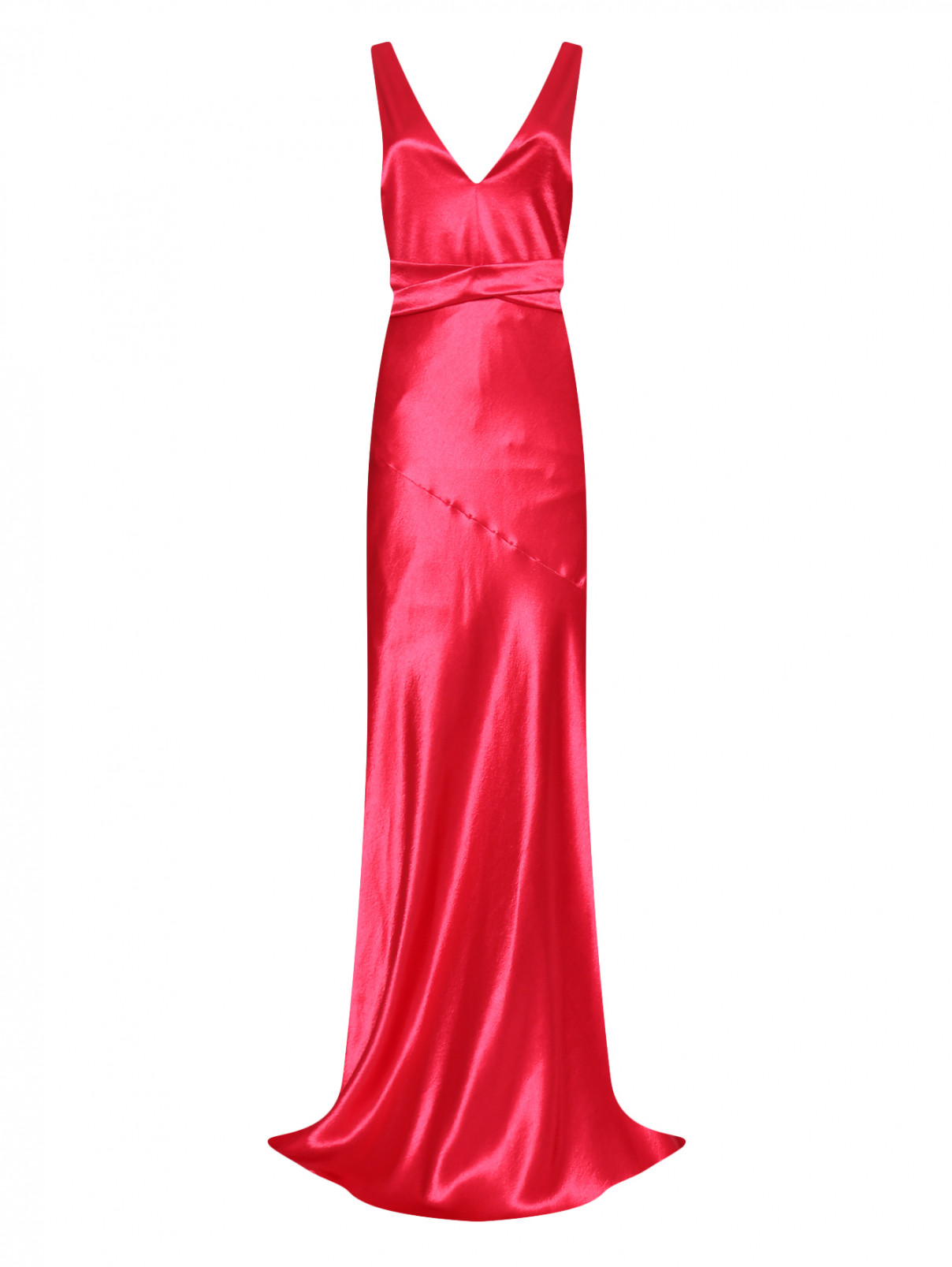Платье макси с v образным вырезом Galvan London  –  Общий вид  – Цвет:  Красный