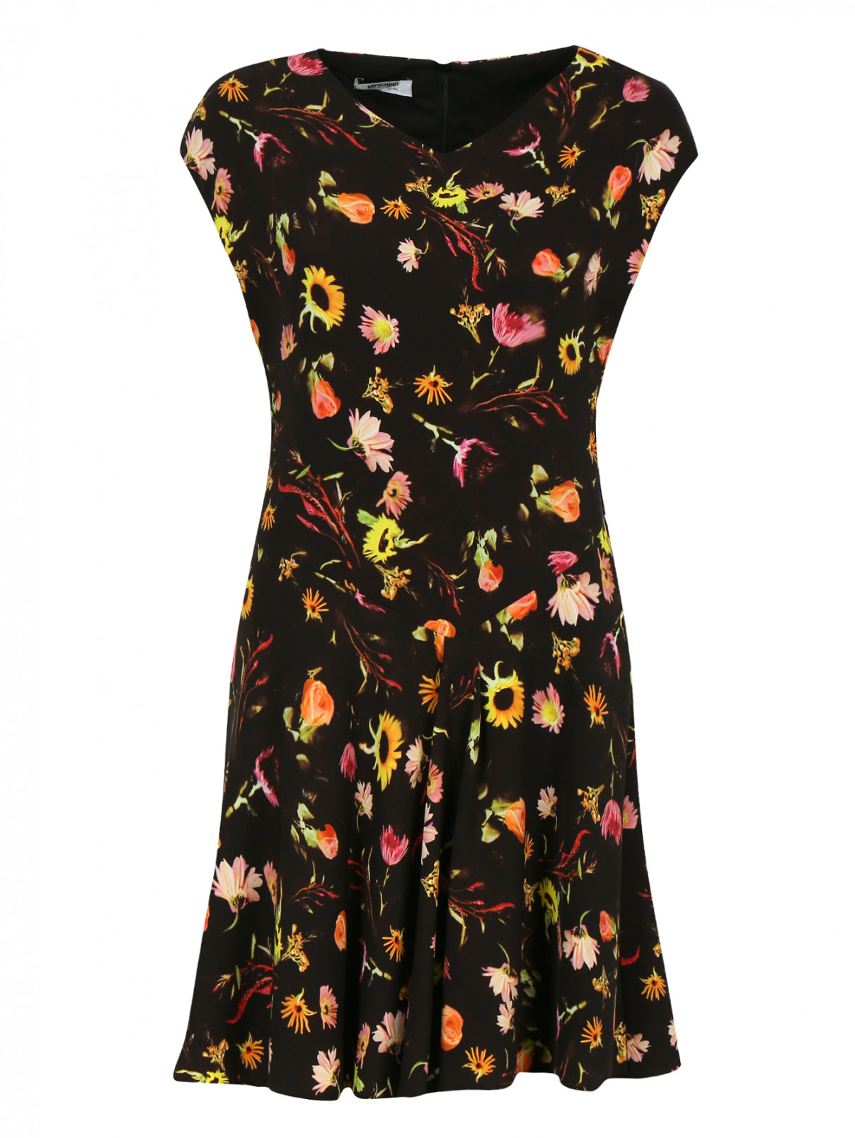 Платье-мини с цветочным узором Moschino Cheap&Chic  –  Общий вид  – Цвет:  Узор