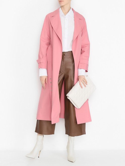 Брюки из кожи свободного кроя Weekend Max Mara - МодельОбщийВид