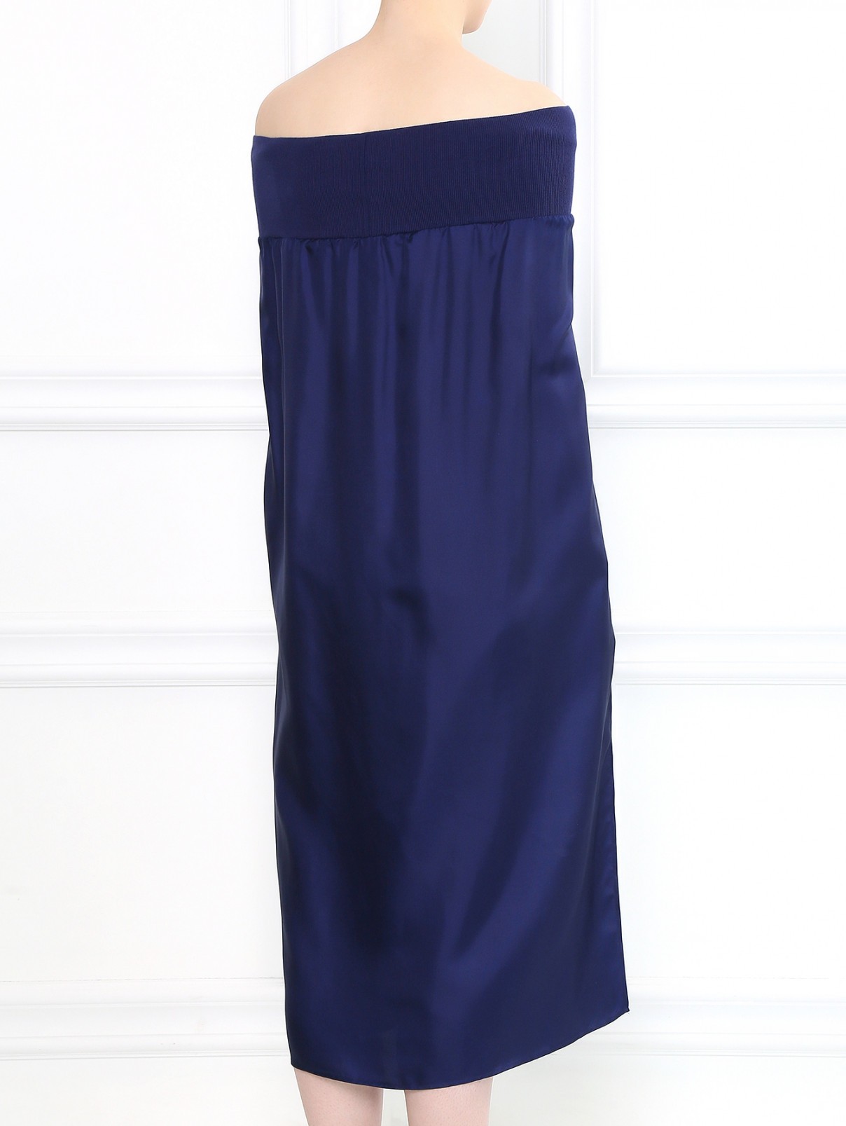 Платье свободного фасона из шелка на резинке Veronique Branquinho  –  Модель Верх-Низ1  – Цвет:  Синий