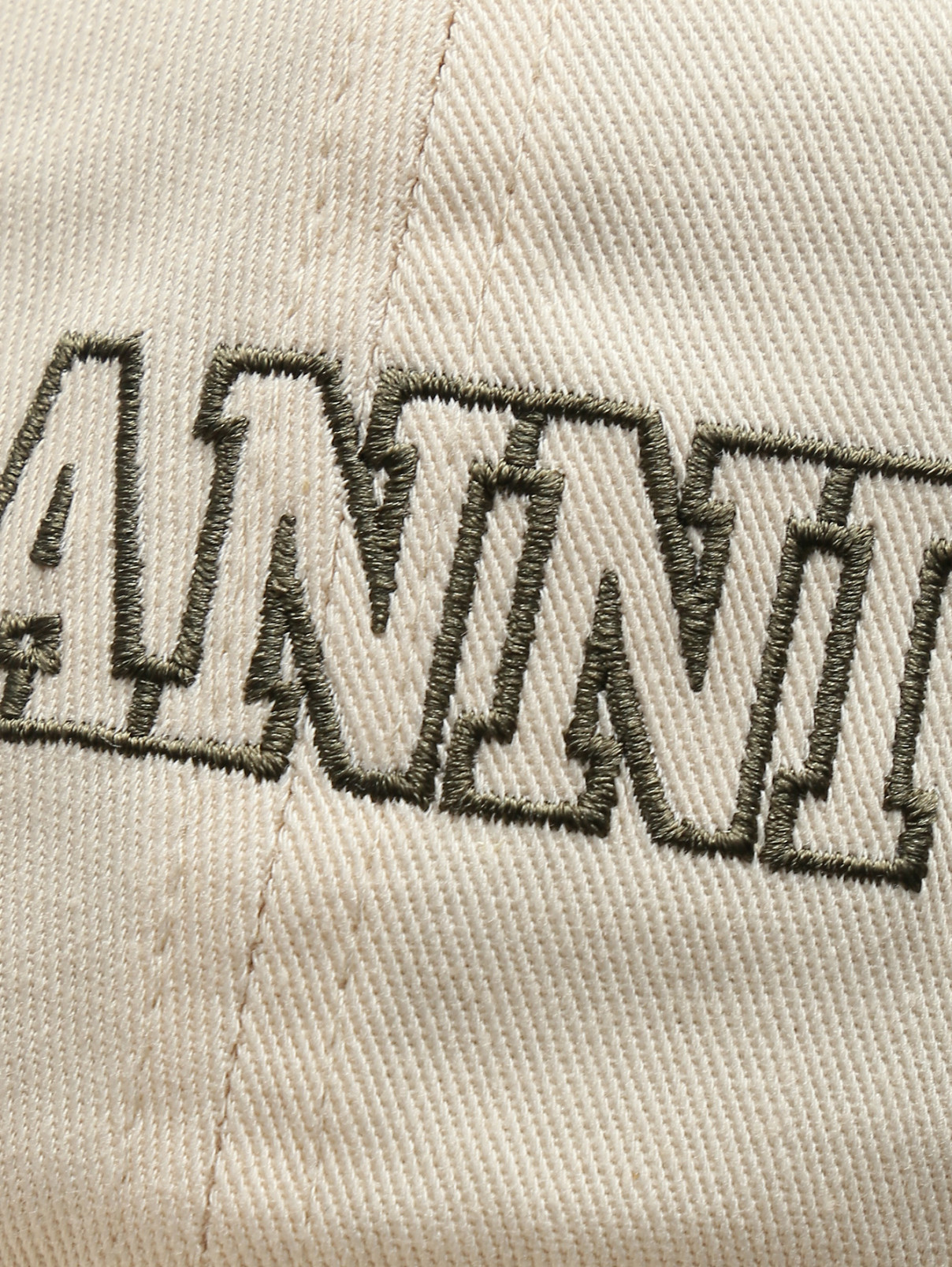 Кепка из хлопка с логотипом Ganni  –  Деталь  – Цвет:  Бежевый