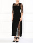Трикотажное платье-макси с кружевными рукавами 3/4 Lil pour l'Autre  –  Модель Общий вид