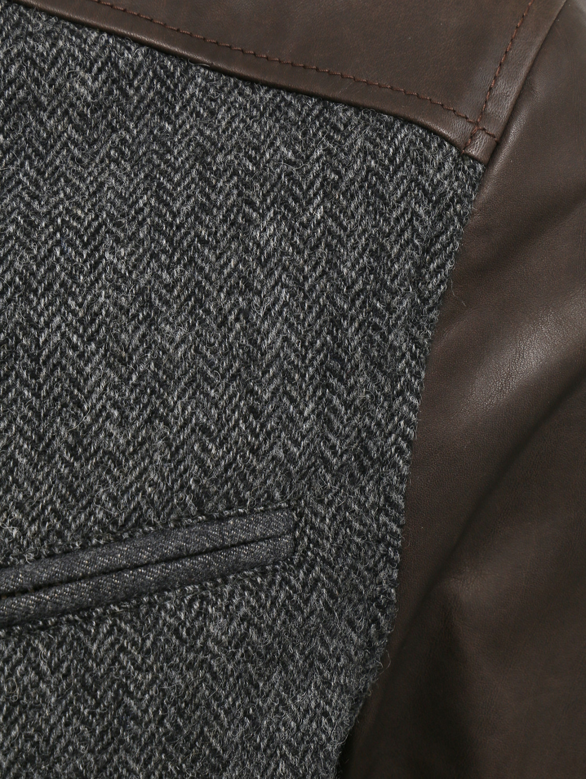 Dsquared2 серая куртка из шерсти с кожаными вставками (79164) купить со