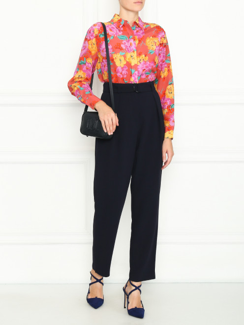 Блуза из шелка с цветочным узором Essentiel Antwerp - МодельОбщийВид
