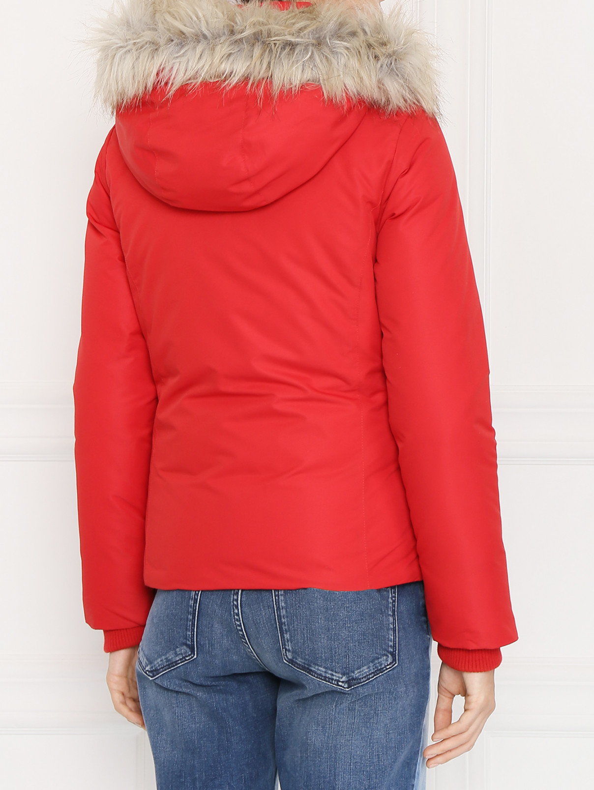 Пуховик на молнии с капюшоном Tommy Jeans  –  МодельВерхНиз1  – Цвет:  Красный