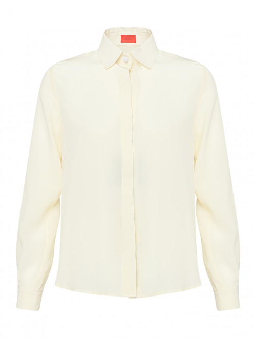 Блуза шелковая прямого кроя - Общий вид
