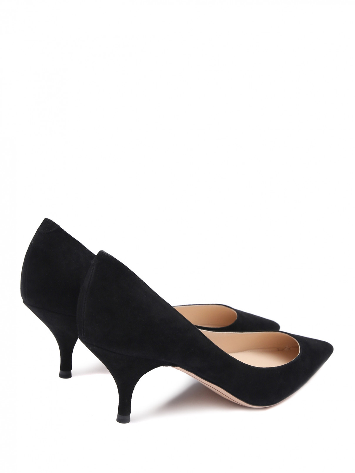 Туфли из замши на среднем каблуке Nina Ricci  –  Обтравка2  – Цвет:  Черный