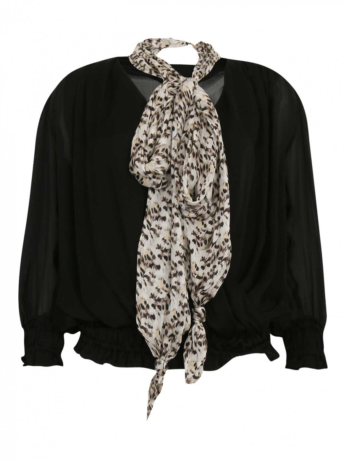 Блуза из шелка Just Cavalli  –  Общий вид  – Цвет:  Черный
