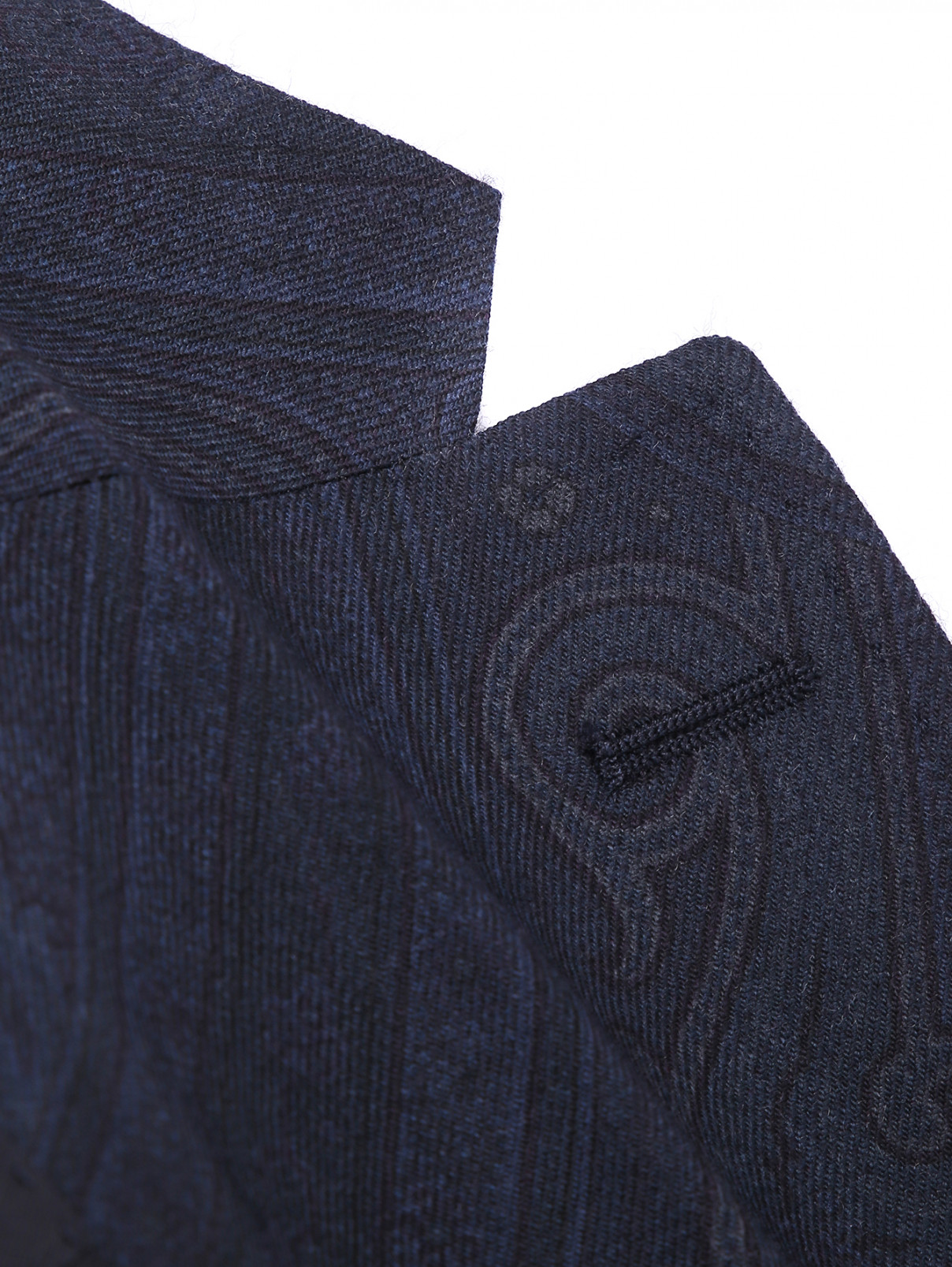 Пиджак из шерсти с узором Etro  –  Деталь1  – Цвет:  Синий