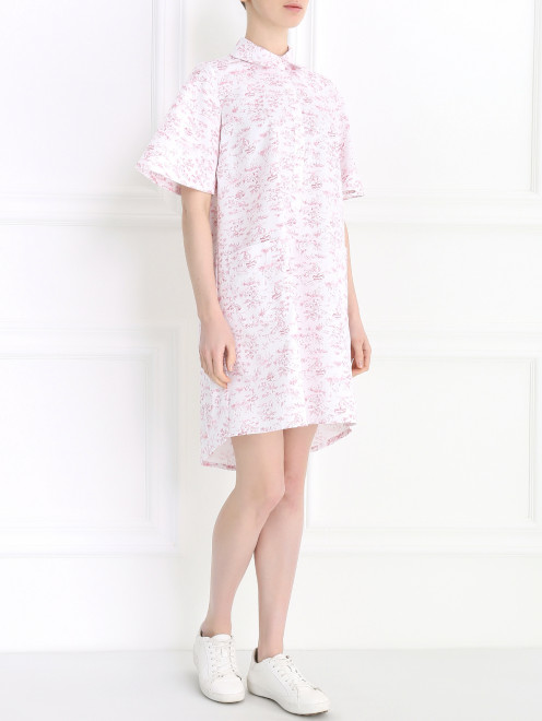 Платье-мини с коротким рукавом Petit Jete - Модель Общий вид