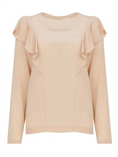 Блуза из шелка с декоративной отделкой - Общий вид