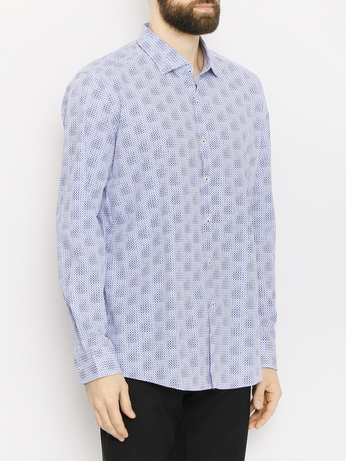 Рубашка из хлопка с узором Emanuel Ungaro  –  МодельВерхНиз  – Цвет:  Узор