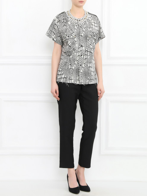 Рубашка из хлопка с узором "клетка" Forte Dei Marmi Couture - Модель Общий вид