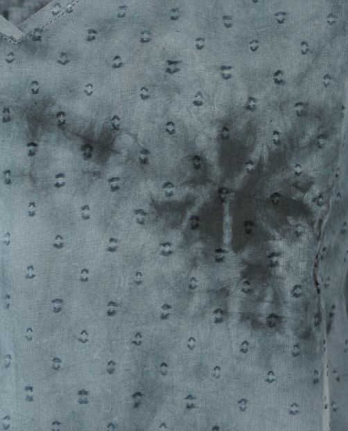 Блуза из хлопка с V-образным вырезом и короткими рукавами Swildens - Деталь