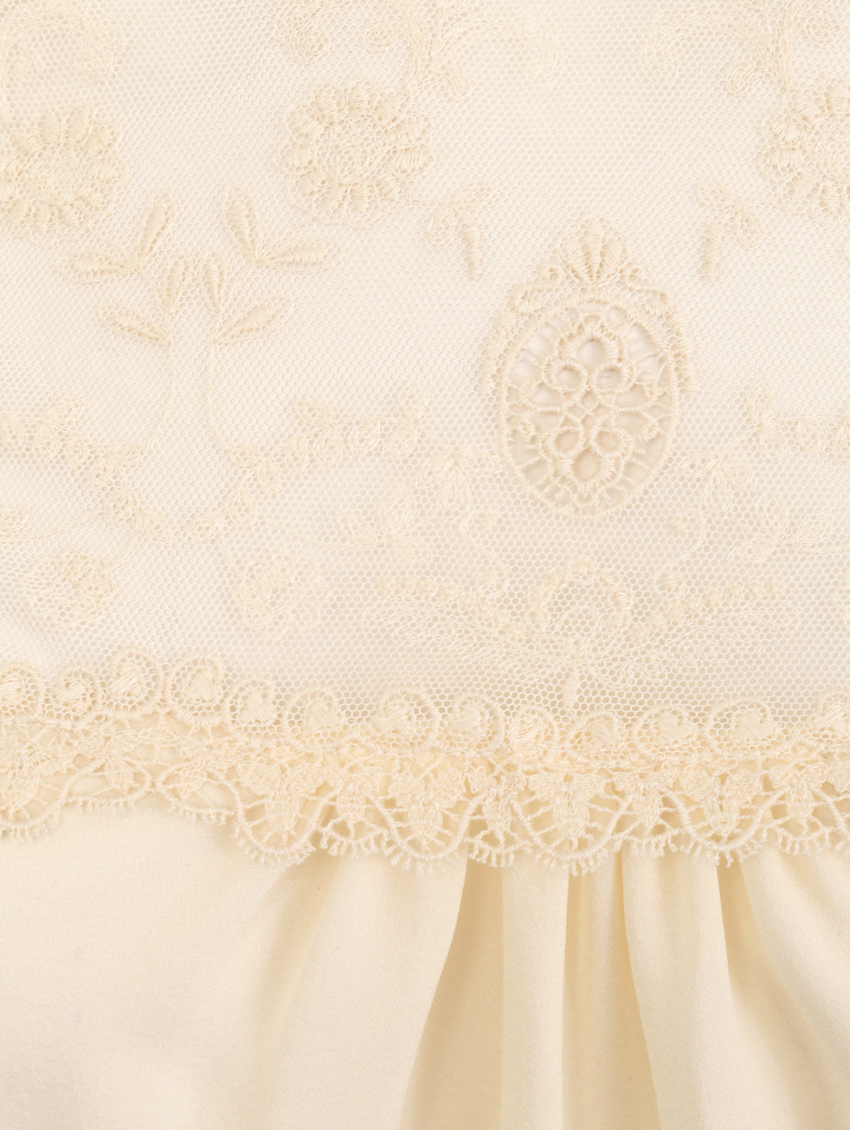 Блуза из шелка с кружевной вставкой Veronique Branquinho  –  Деталь  – Цвет:  Белый
