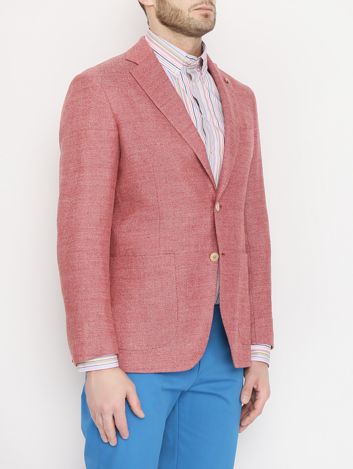 Пиджак с накладными карманами Belvest  –  МодельВерхНиз  – Цвет:  Красный