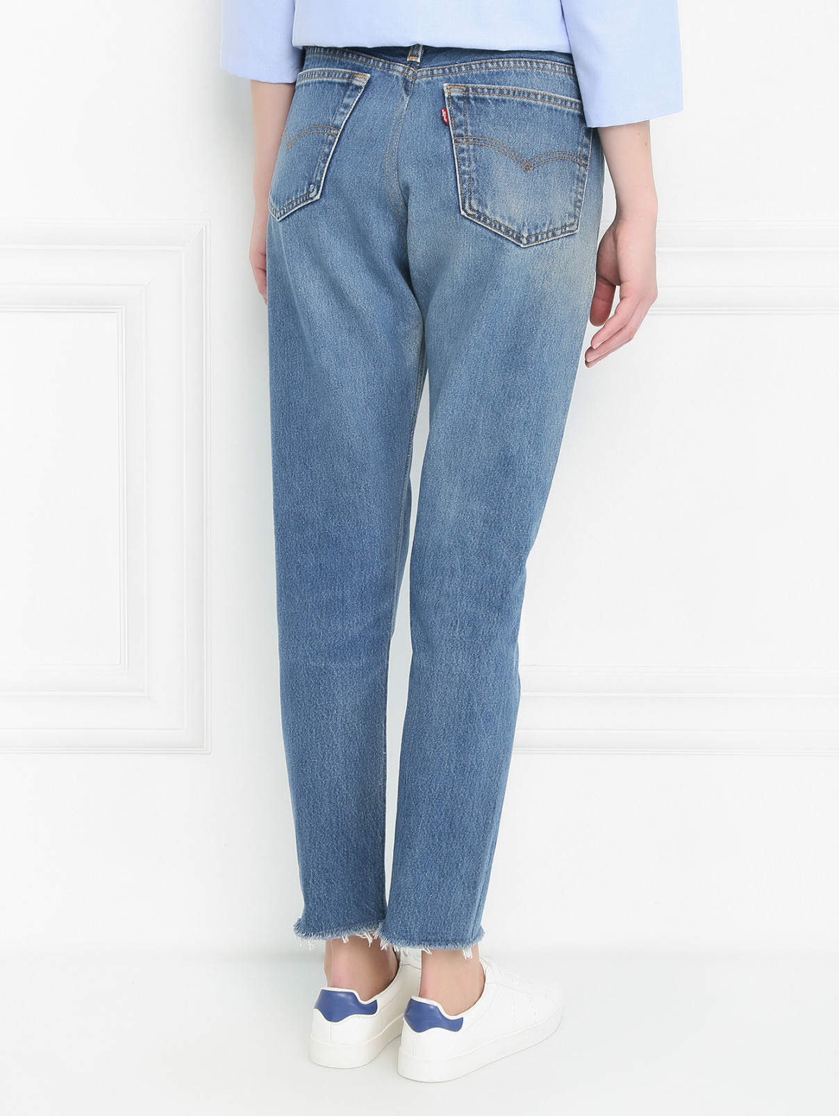 Укороченные джинсы из светлого денима Re/Done  –  МодельВерхНиз1  – Цвет:  Синий